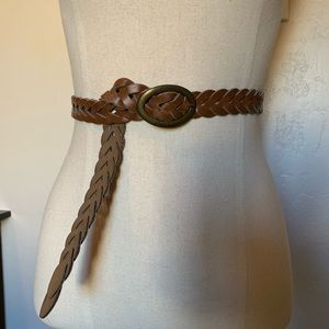 SET of 2 belts, black and brown woven